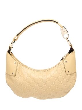 Gucci Pale Yellow Embossed GG Shoulder Bag